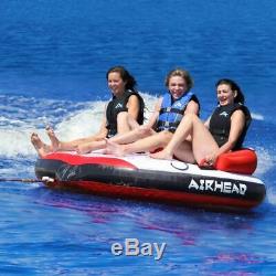 Airhead Riptide 3 Triple Rider Inflatable Boat Towable Backrest Tube AHRT-13