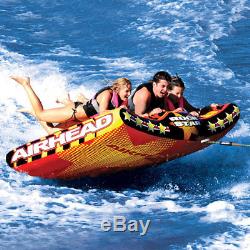 Airhead Rock Star 3 Person Inflatable U Shape Water Sport Boating Towable Tube