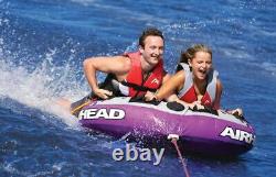 Airhead Slice 2 Passenger Person Rider Inflatable Towable Boat Tube Purple