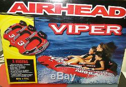 Airhead Viper 3 Cockpit Inflatable Water Tube 3 Rider Boat Tow Towable AHVI-F3