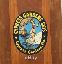 All Original Unrestored Vintage Mustang Cypress Gardens Wooden Water Skis RARE