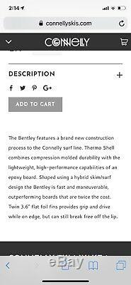 Connelly Bentley WakeSurf Bord 5 180lbs