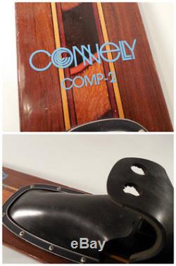 Connelly Comp-2 Mahogany Wood Slalom Water Ski Waterski with Case As Pictured
