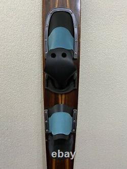 Connelly Hook Vintage Brown Bindings Slip-On Inlay Wood Slalom Water Ski