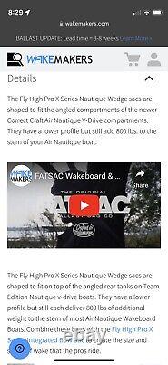 Fatsac Nautique Wedge Wakeboard/surf Boat Ballast Bag Fly High Set 800 Lbs W708