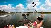 Flying Off Jumps In Water Skis With A World Record Holder