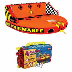 Great Big Mable Towable 1-4 Rider Tube for Boating and Water Sports, Heavy