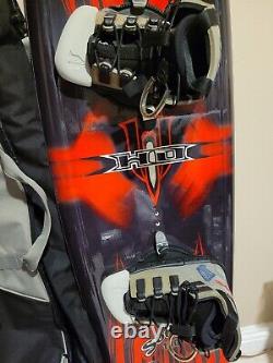HO Soul 5 140 Wake Board 55 Size 14 Boots with Case & Life Jacket, Red & Black