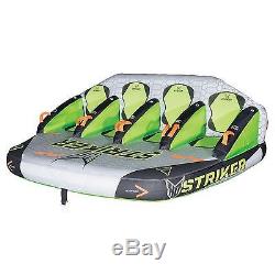 HO Sports Striker 4 Person Towable Tow Tube Lake Raft with 60' Tow Rope