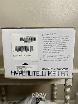 Hyperlite Wake Board Remix Binding Boots Sz 10-14 White Black