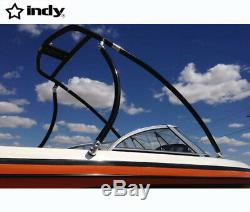Indy Liquid boat wakeboard tower black powder coated