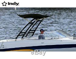 Indy Max forward facing boat wakeboard tower black w indy max foldable bimini