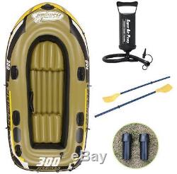 Inflatable Boat Inflatable Dinghy 3 People Fishing Boat With Oars