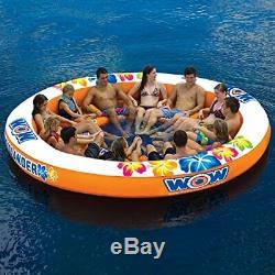 Inflatable Island HUGE Giant Water Float Lounge 12 Person Boat Lake Ocean Party