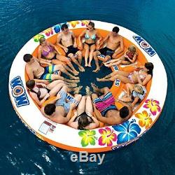 Inflatable Island HUGE Giant Water Float Lounge 12 Person Boat Lake Ocean Party