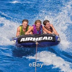 Inflatable Water Towable Tube Airhead 3 Rider Person Sportsstuff Deck Boat Lake
