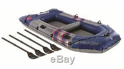 Inflatable boat sevylor colossus 4 person holds 380 kg + pump