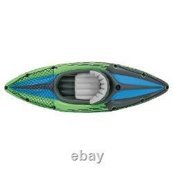 Intex Sports Challenger K1 Inflatable Kayak 1 Seat Floating Boat Oars River/Lake