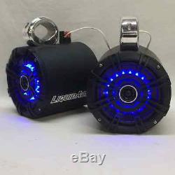 Kicker BLK Blue LED Wakeboard Tower Boat Roll Cage Speakers UTV RZR Can Am Rhino