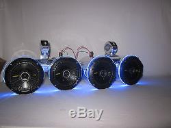 Kicker Pol LED's Double Wakeboard Boat Tower Speakers, Marine UTV RZR Can Am NEW