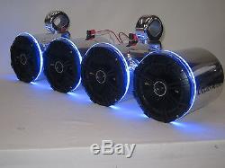 Kicker Pol LED's Double Wakeboard Boat Tower Speakers, Marine UTV RZR Can Am NEW