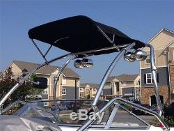 Krypt Folding Over Wakeboard Tower Mounted Bimini Top Cover Canvas Frame