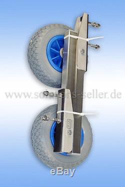Launching wheels for Inflatable boats. Foldable transom wheels. Made in Germany