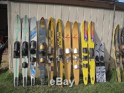 Lot of 22 Vintage Water Skis Wooden Avanti Jobe O'brien Connelly Hook Maherajah