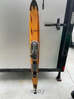 Maherajah Water Ski, Vintage Wood with Front and Back full boot, size 12