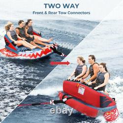 NEWEST Towable Tube 3 Person Pull Behind Boat Inflatable Ski Lake River Boating