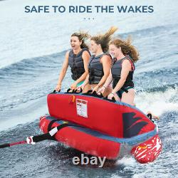 NEWEST Towable Tube 3 Person Pull Behind Boat Inflatable Ski Lake River Boating