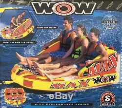 NEW 2017 WOW Max 1/2/3 Person Towable Water Ski Sport Tube Boat Lake Inflatable