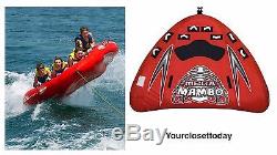 NEW 4 Person Rider Towable Inflatable Tube Float Water Sport Boat Raft Tubing