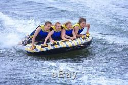 NEW 4 Rider 76 Towable Inflatable Tube Float Water Sports Boat Raft Tubing Ski