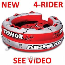 NEW AIRHEAD Tremor Inflatable Towable Tube 4 Person Rider Boat AHTM-4 SEE VIDEO