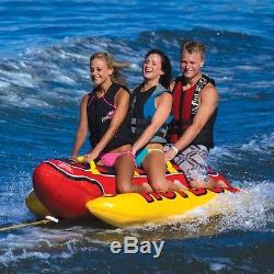NEW Airhead 3-Person Inflatable Hot Dog Towable Banana Boat Water Sport Ski Tube