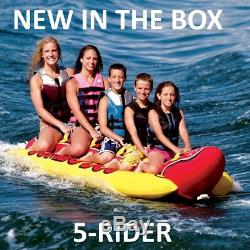 NEW Airhead HD-5 Hot Dog 5 Person Rider Towable Inflatable Boat Ski Tube Float