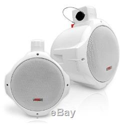 NEW Pyle PLMRW85 8'' 300 Watt Two-Way White Wake Board Marine Speakers (QTY 4)