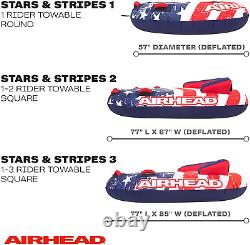 NEW-Rider Options Sportsstuff Stars & Stripes Towable Tube for Boating with 1-4