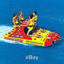 NEW SportsStuff Bandwagon 2+2 Inflatable Water 4 Rider Tube Boat Towable 53-1620