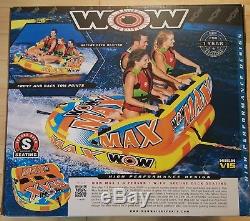 New 1,2,3 Person Inflatable Wow Max 2 Way Towable Water Ski Raft Float Tow Tube