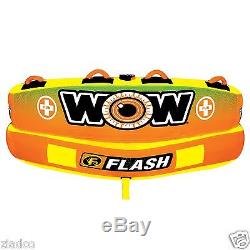 New 1, 2 Person Inflatable Wow Flash 2 Way Towable Water Ski Raft Float Tow Tube