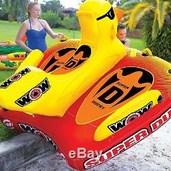New Wow Super Ducky 1-3 Person Inflatable Tow Lake Boat Tube Towable Water Raft