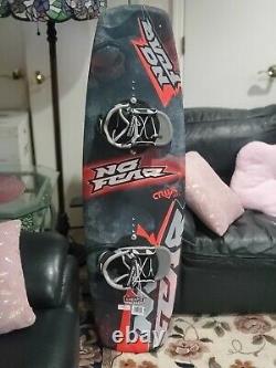 No Fear Extreme Wakeboard With BOOTS, Rope Wakeboard Mens Sz 141cm