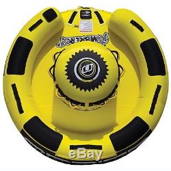 OBrien Inflatable 4 Person Sombrero Towable Boat Lake Water Raft Tube, Yellow