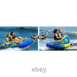 O'Brian Barca 2 Inflatable Towable Water Tube for Boating, 1-2 Riders, Blue