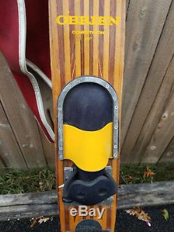 O'Brien 68 Competition Wood Wooden Water Ski and Original Zippered Cover Vintage