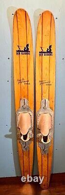 Old Wooden Waterskis 65 SEA GLIDER WORLD CHAMPION GEORGE ATHANS