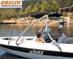 Origin Advancer Wakeboard Tower Polished + Foldable Tower Bimini Top Package