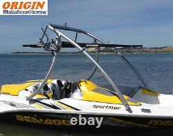 Origin Advancer Wakeboard Tower with Flat Tower Bimini Pacific Blue Canopy PKG